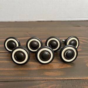 7 Rustic Antique Bronze Metal Round Drawer Pulls Cabinet Knobs